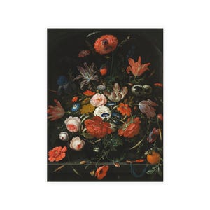 Kunstdruck | Blumen in einer Glasvase-Creator | Abraham Mignon Datum: 1670 | Botanische Wanddekoration | Vintage Blumen Poster | Start Kunstgalerie