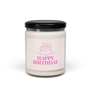 Candela di Buon Compleanno - Regalo di Cera di Soia Profumata - Regalo di Compleanno Minimalista per Lei - Bomboniera Classica - Candela Fatta a Mano per Feste