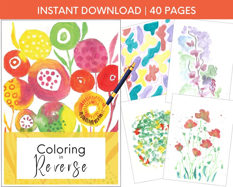 Reverse Coloring Book Digital Download PDF Coloring in Reverse - Etsy