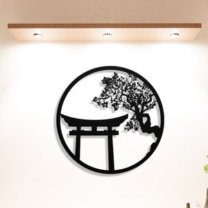 Japanese Metal Wall Art Bonsai Tree Metal Art Cherry Blossom Tree Metal Wall Art Japanese Inspired Metal Art Work Fathers Day Gift Idea