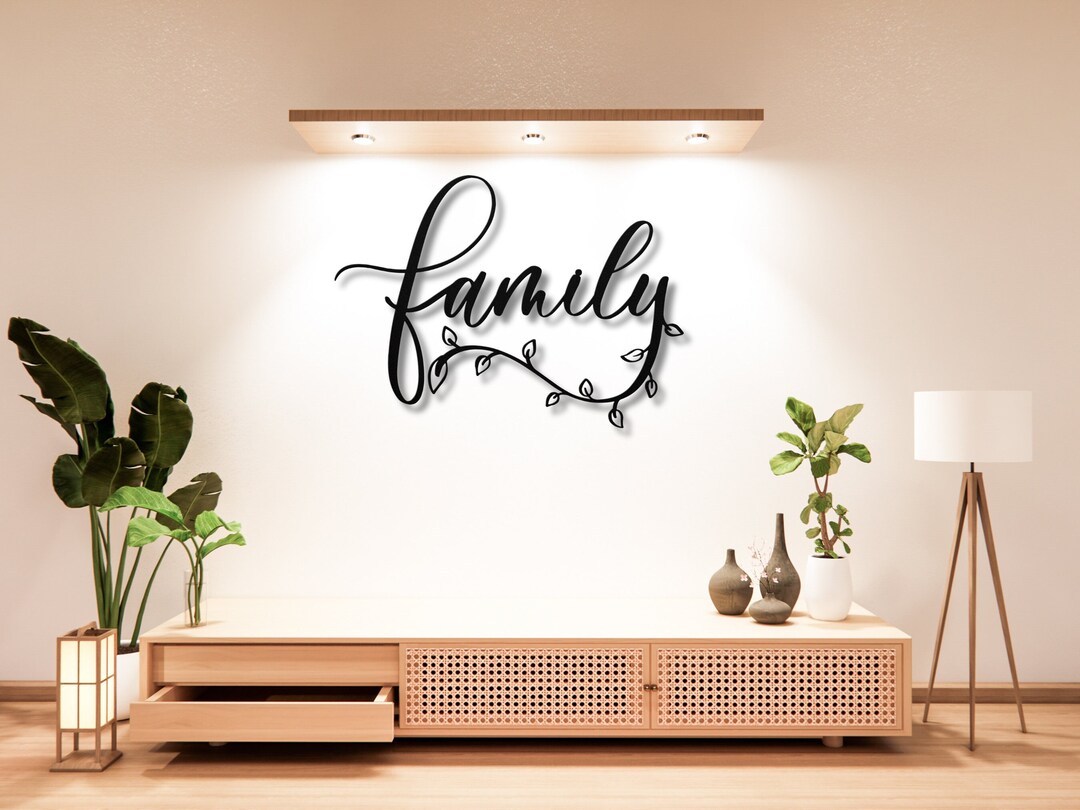 Family Word Sign Family Metal Sign Family Wall Decor Christmas Etsy