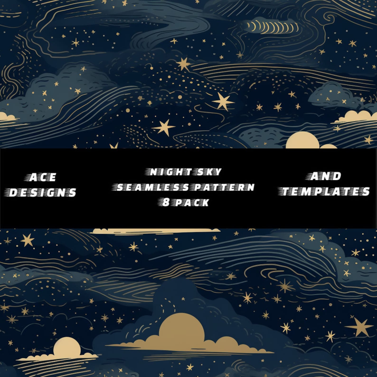 Night Sky Seamless Patterns Stars Digital Download Sky Pattern Digital ...