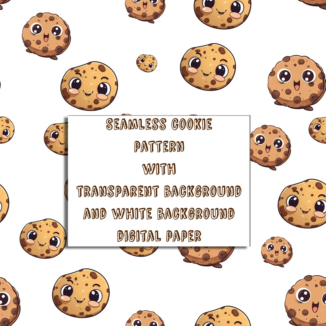 Seamless Cookie Pattern Cookie Digital Paper for Crafts 12x12 Digital ...