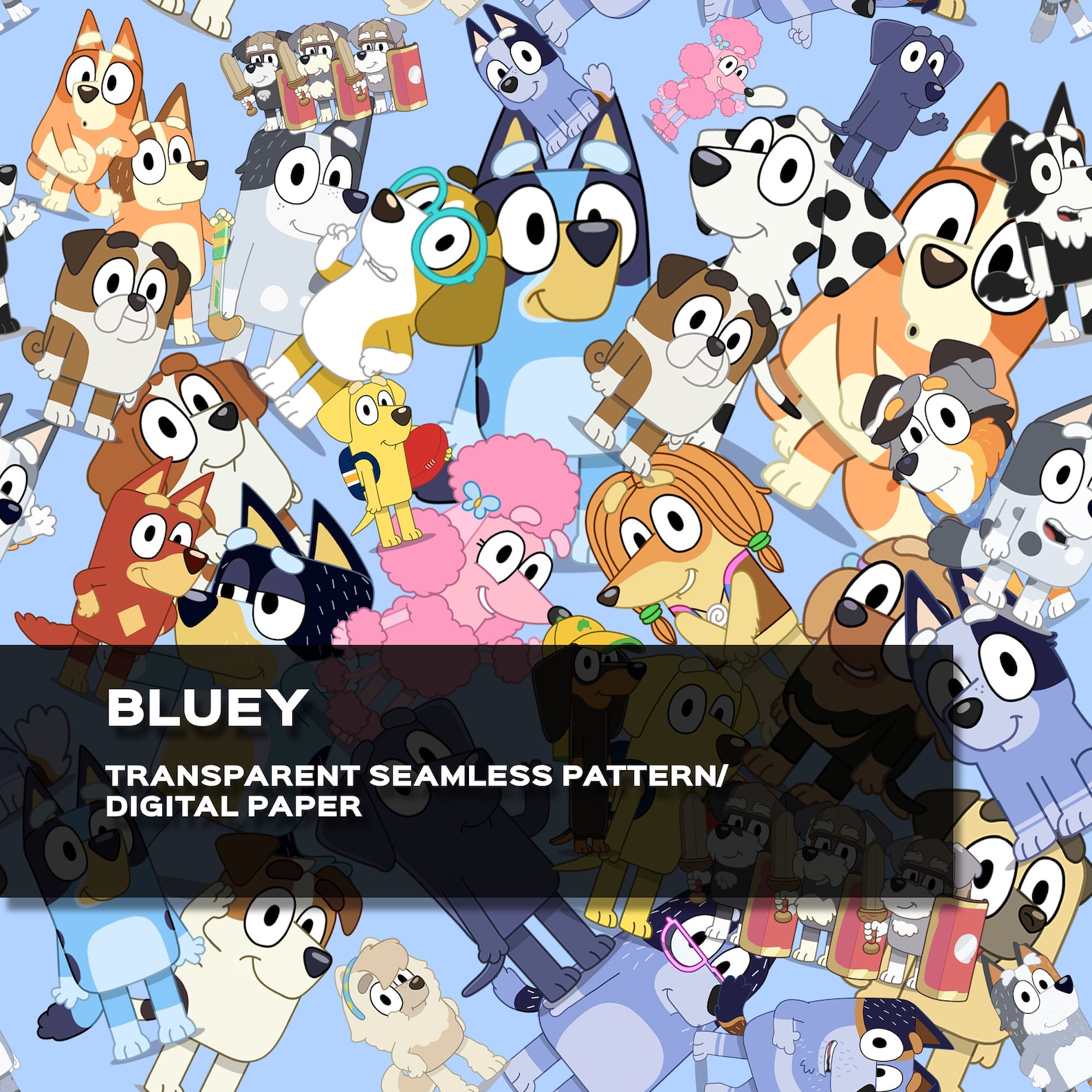 Seamless Pattern Bluey Seamless Pattern Digital Paper Bluey - Etsy