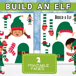 Printable Pdf Christmas Kids Elf Craft, Printable Build Two Elves Kids ...