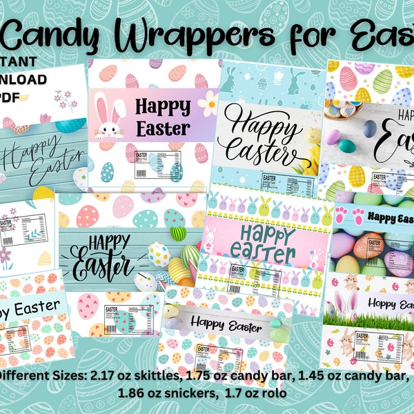 Easter Treats Bundle, Easter Candy Bar Wrapper, Easter Candy Wrapper, Chocolate Candy Bar Easter, Easter Candy Bar Wraps