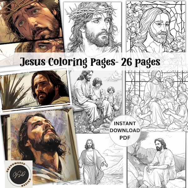 Jesus Christ Coloring Page, Jesus and Children Coloring Pages, Easter Jesus Coloring Pages, Jesus Coloring Page for Kids