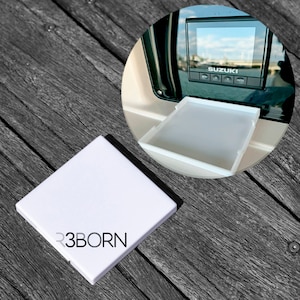 May include: White square tray with the text "R3BORN" printed on it. The tray is made of a durable material and is designed to be used in a marine environment.