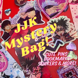 JJK Mystery Box Anime Geschenk Sticker Pack Kunstdrucke Lesezeichen Pins Kostenlose Geschenkverpackung InklusiveHoliday