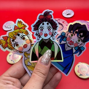 Zestaw naklejek Demon Fighters Sticker Pack Gift Holographic Waterproof - na butelki na wodę, telefony, tablety, laptopy na święta