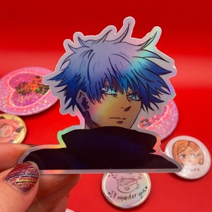 JJK Holographic Sticker - Anime Decal For Laptops and Water bottles