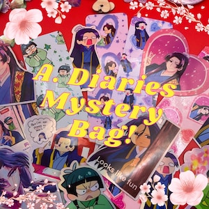 A. Diaries Mystery Box Anime Gift Sticker Pack Marcadores de livros Impressões de arte Cartões Embrulho para presente grátis incluídoFeriado