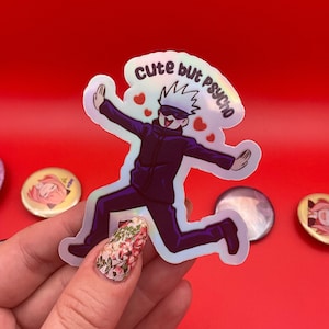 Jujutsu Anime JJK Funny Goj0  Chibi Sticker Gift Holographic Waterproof for Water bottles Phones Tablets