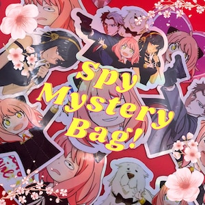 Spy Mystery Box Anime Sticker Pack Bookmarks Free Gift Wrap IncludedHoliday