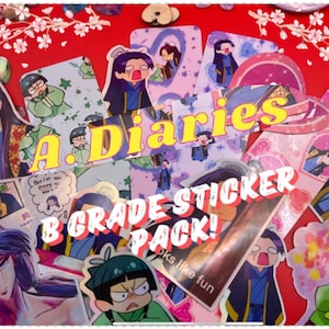Pacote de adesivos de anime mistério B grau A. Diaries - Holográfico - À prova d'água - Presente de aniversário de feriado
