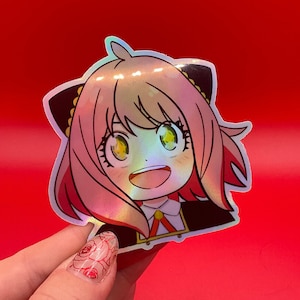 Anime Spy Sticker Gift Holographic Waterproof Decal for Water bottles Tablets PhonesHoliday