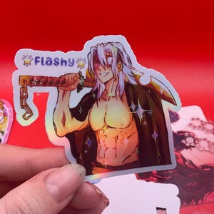 D Slayer Aufkleber Flashy Geschenk Holographisches Herz Wasserdicht - Für Wasserflaschen, Telefone, Tablets, Laptops Urlaub