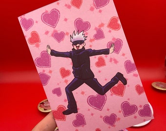 JJK Anime Greeting Card Birthday Valentines Gift 4 x 6 or 5 x 7 Personalized For Her Him Holiday