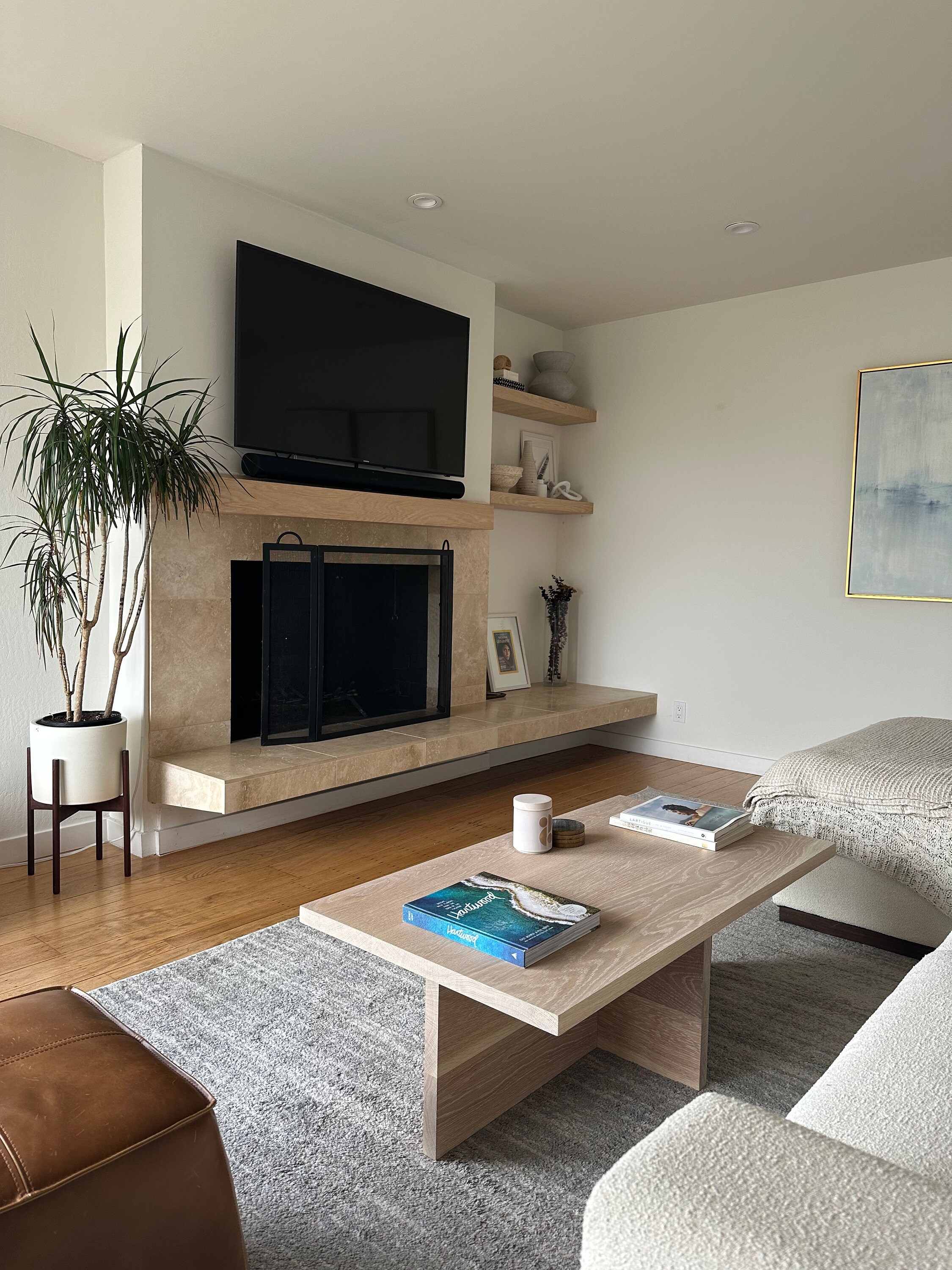 Modern White Oak Coffee Table - Etsy