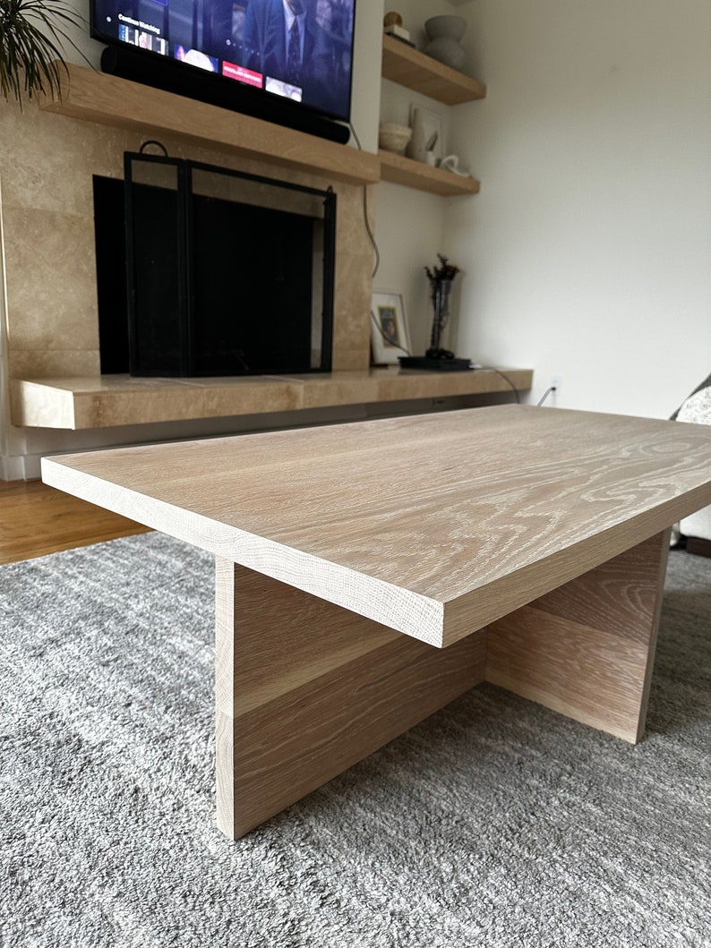 Modern White Oak Coffee Table - Etsy