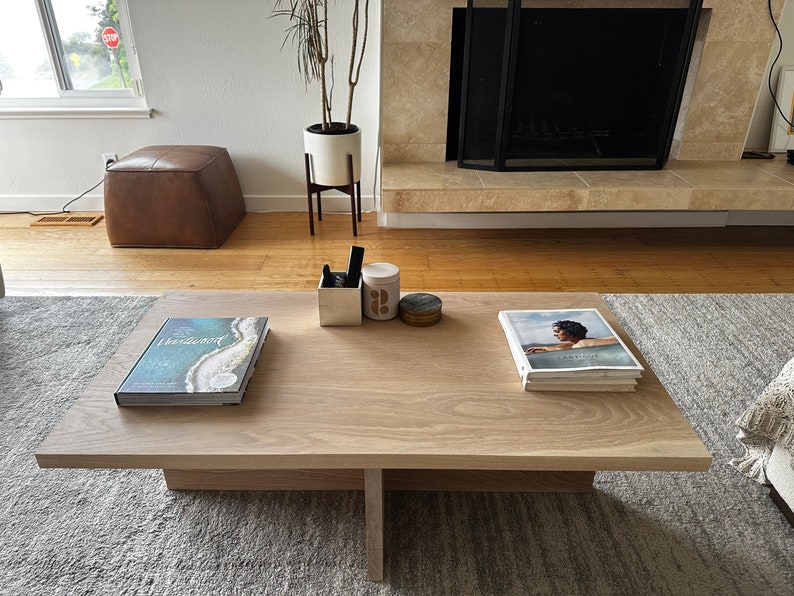 Modern White Oak Coffee Table - Etsy