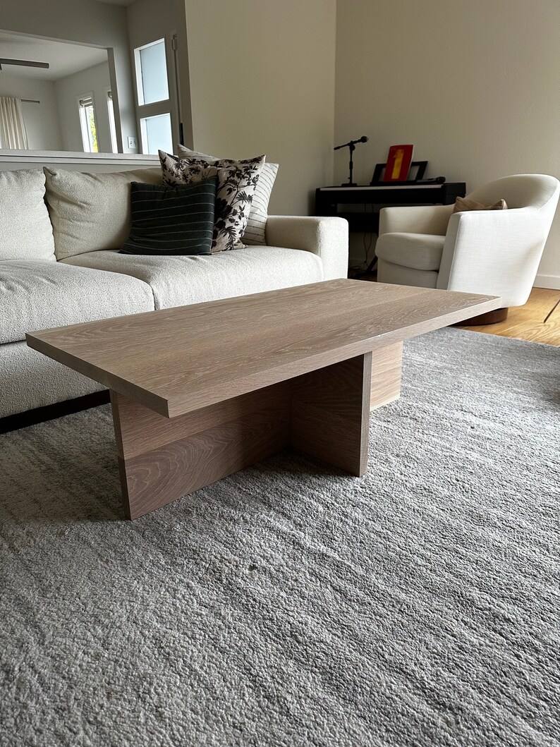 Modern White Oak Coffee Table - Etsy