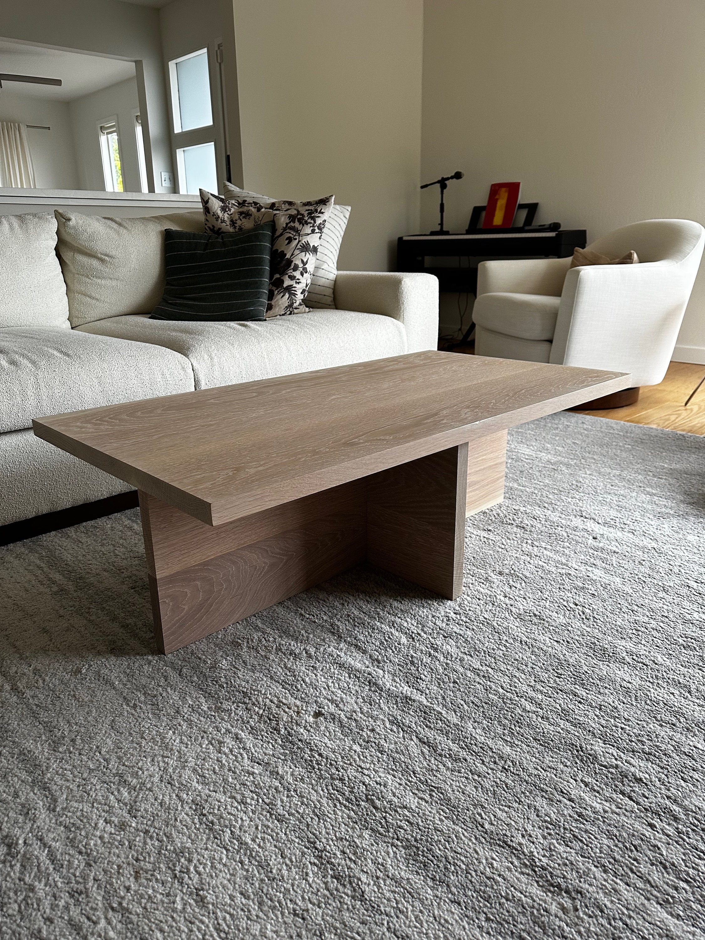 Modern White Oak Coffee Table - Etsy