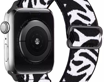 Correa Scrunchie para Apple Watch 45mm 44mm 40mm 41mm Banda de nylon ajustable iWatch series 3 4 5 6 7 8 SE ULTRA