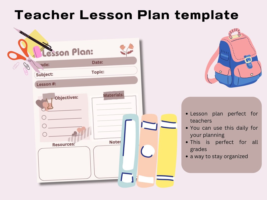 Lesson Plan Teacher Planning Printables Digital Product Etsy