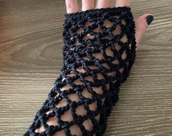 Guantes de rejilla de crochet