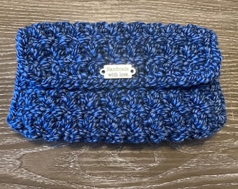 Blue white wallet nautical fabric