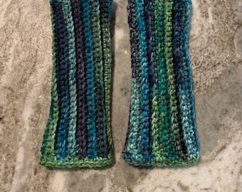 Guantes de ganchillo sin dedos multicolor