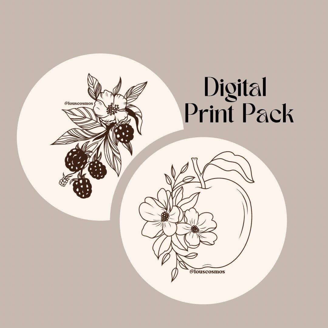 Fruit Themed || 6 Digital Illustrations Prints