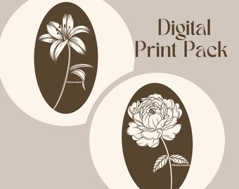 Floral Themed || 6 Digital Illustrations Prints