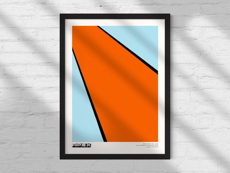 A Mclaren MCL35M Gulf (norris or Ricciardo) Formula 1 Car Poster A4 & A3