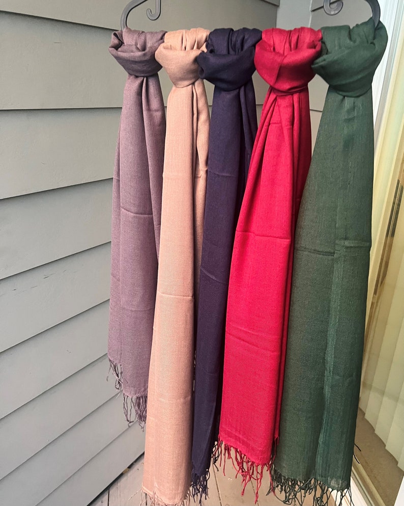 Pashmina Shawl Scarf for Her Bulk Scarf Solid Color Etsy