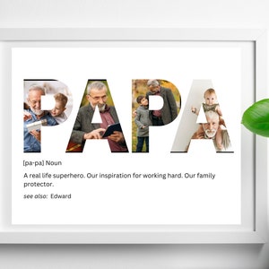 Grandfather Gift, Papa Photo Collage, Fathers Day Gift, Printable Photo Collage, Photo Gift for Dad, Grandpa Gift, Gift from Grandchildren