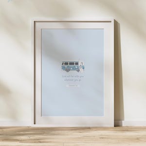Lámina con versículo bíblico Josué 1:9, arte mural cristiano costero y playero (DESCARGA DIGITAL)