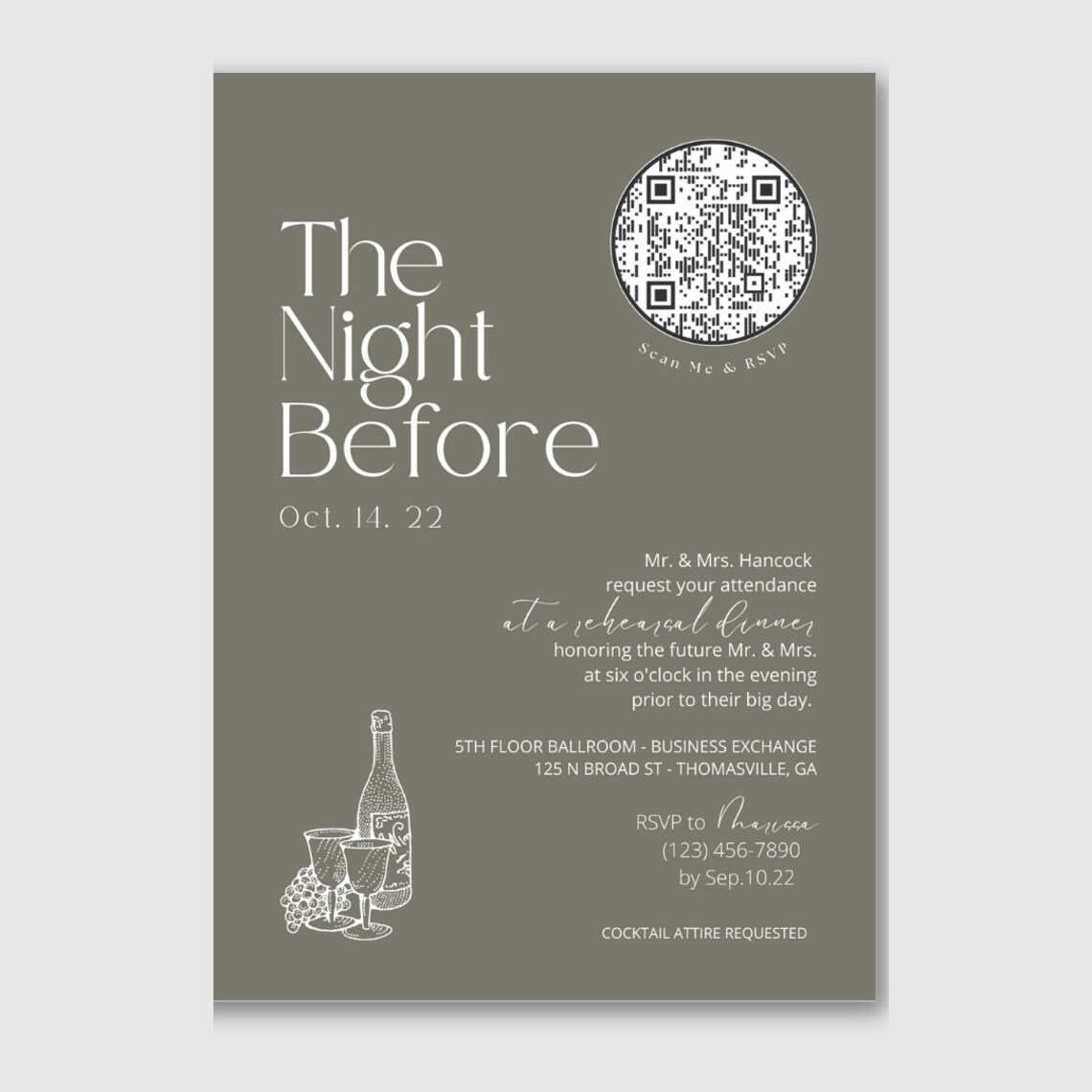 Printable Rehearsal Dinner Wedding Invitation Template Download ...