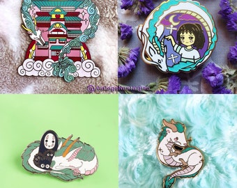 Anime Ghibli Spirited Away Enamel Pin Brooch Set High Quality Haku Chihiro Gift Idea Jewelry Accessory Anime Lovers Collectible