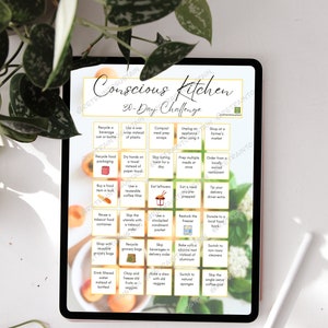 Conscious Kitchen 30-Day Challenge (Peaches and Greens, Portrait) - Digital Download