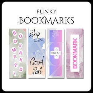 Funky Bookmarks - Cute Bookmark-Books Accessories-Trendy Bookmarks-Bookish Gifts-Aesthetic Bookmarks-Printable Bookmarks-Instant Download.