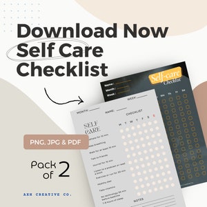 Self Care Checklist – Printable self care Checklist, Daily Self Care Planner, Routine Organizer-Busy Mom Self Care-Digital Download, Planner