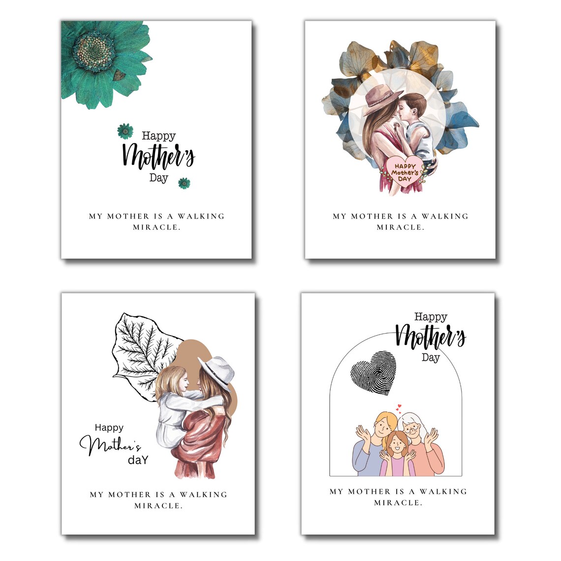 Printable Mother's Day Cardsprintable Custom Card Blank Etsy