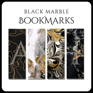 Marble Print Bookmarks Set of 4-Books Accessories-Trendy Bookmarks-Bookish Gifts-Aesthetic Bookmarks-Printable Bookmarks-Instant Download