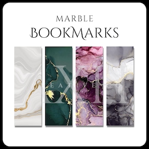 Marble Print Bookmarks Set of 4-Books Accessories-Trendy Bookmarks-Bookish Gifts-Aesthetic Bookmarks-Printable Bookmarks-Instant Download