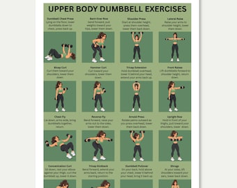 Upper Body Dumbbell Workout Guide | Printable Home Workout | Beginner Strength Training