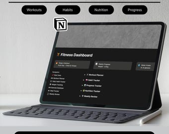 Notion Fitness Dashboard | All-In-One Workout, Habit & Nutrition Tracker | Minimal Fitness Planner Template