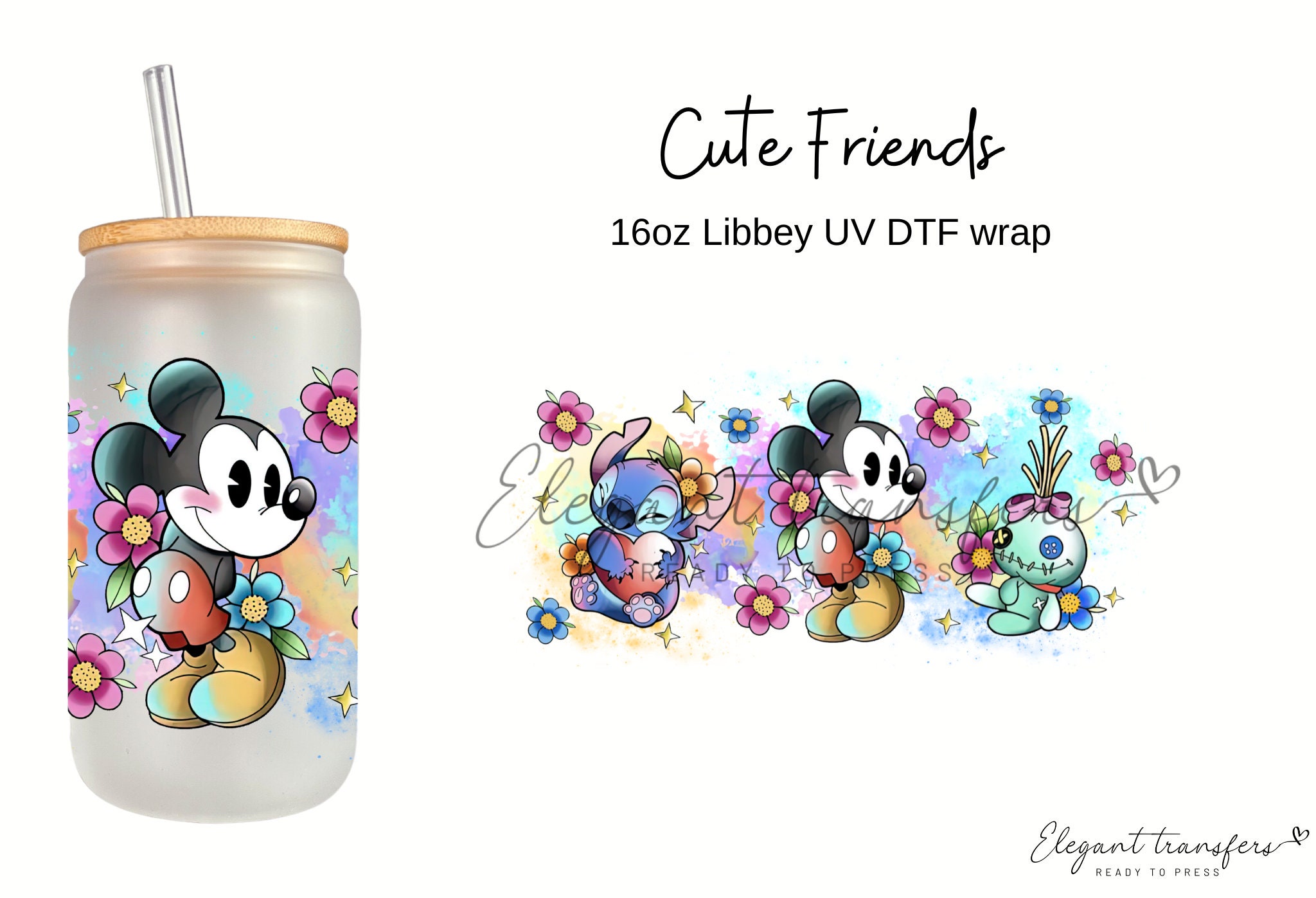 Happiest Place on Earth Cup Wrap [UV DTF - 16oz Libbey Glass Can]