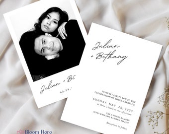 Minimalist DIY Wedding Invitation | Fully Editable Wedding Invitation Template Bundle | Canva Template Bundle For Weddings | Hassle Free
